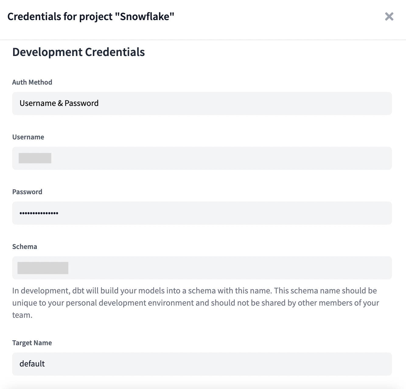 Snowflake username/password authentication